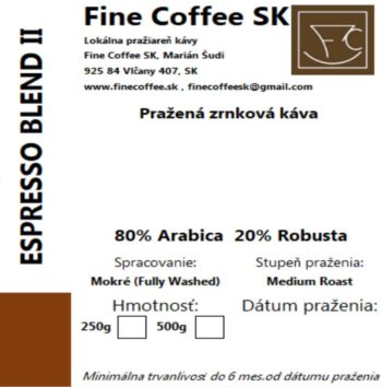 Etiketa Espresso blend 2